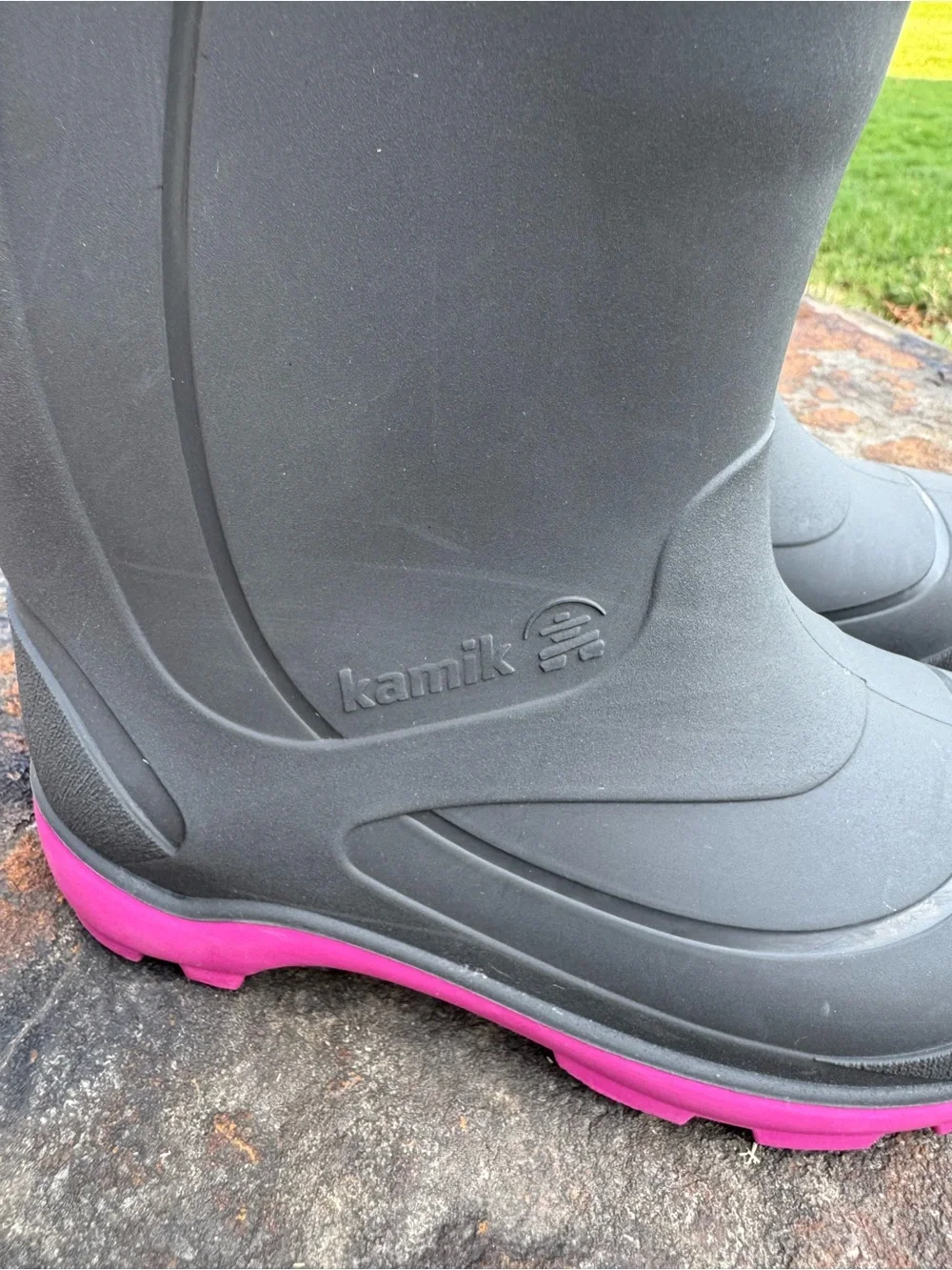 Kamik Snobuster Winter Boots Kids Sz 13 Charcoal Magenta Waterproof Winter Snow